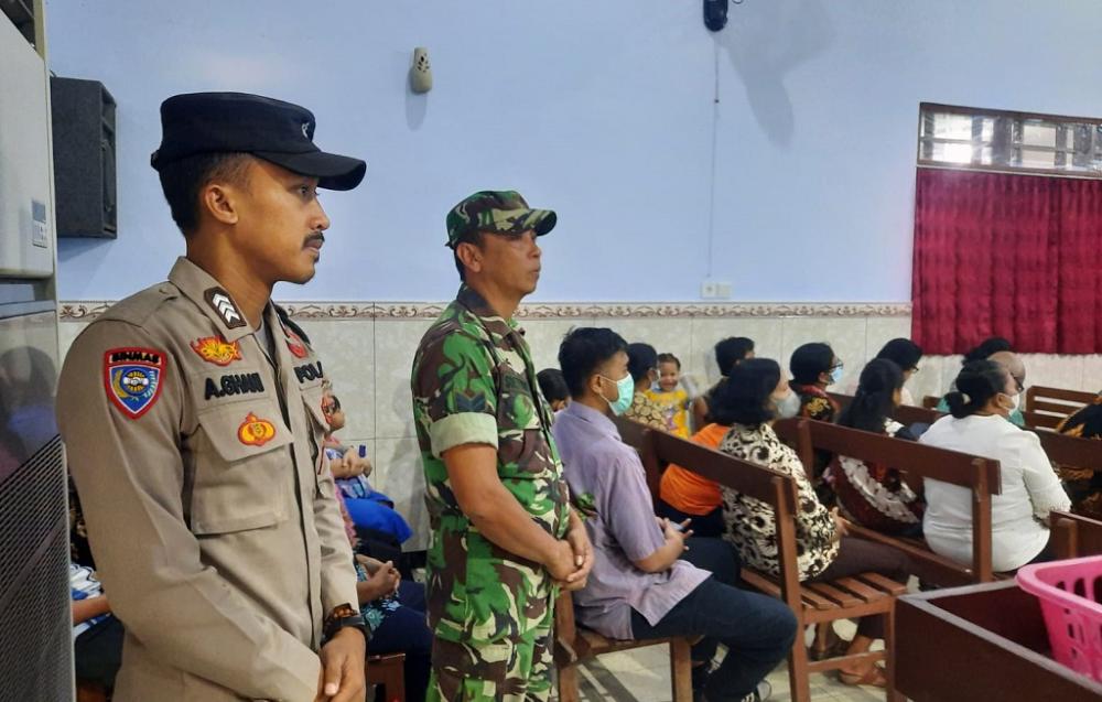 Ciptakan Kenyamanan, Polres Jaga Perayaan Kenaikan Isa Almasih