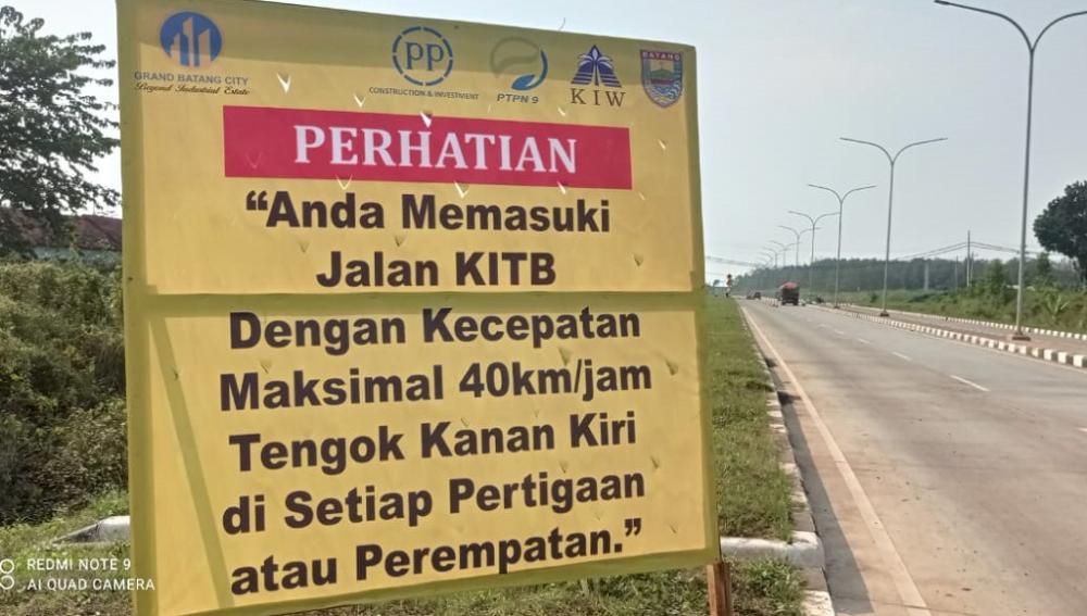 Minimalkan Lakalantas, Sejumlah Rambu Terpasang di KIT Batang