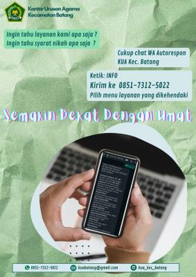KUA Batang Luncurkan Aplikasi Semakin Dekat dengan Umat Melalui Fitur WA Autorespon